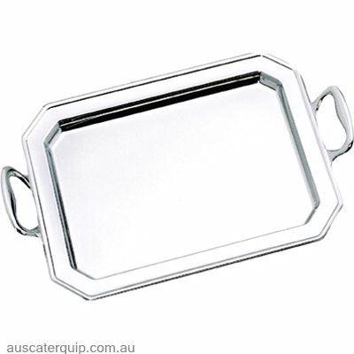 Hyperlux SERVING TRAY-460mm w/HANDLES 18/10 HYPERLUX