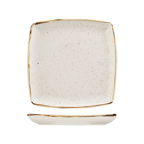 Churchill STONECAST SQUARE DEEP PLATE-268x268mm  BARLEY WHITE (x6)