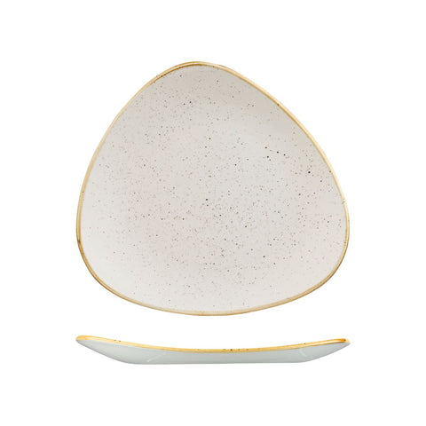 Churchill STONECAST TRIANGULAR PLATE-260mm  BARLEY WHITE (x12)