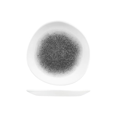 Churchill STONECAST TRACE ORGANIC ROUND PLATE-210mm Ø QUARTZ BLACK (x12)