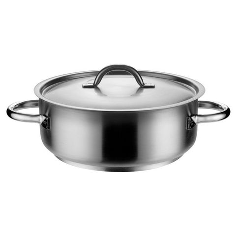 Pujadas TOP LINE CASSEROLE-18/10, W/COVER, 350x140mm/13.6lt  (Each)