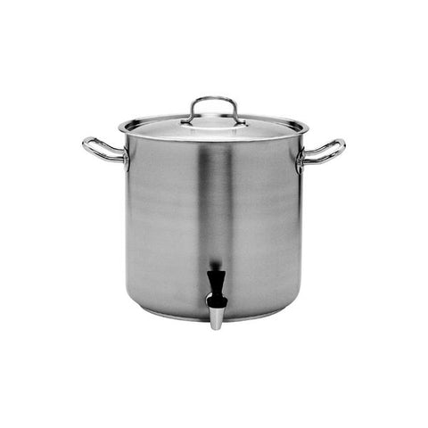Pujadas INOX PRO STOCKPOT-18/10, W/COVER & TAP, 350x350mm/33.6lt   (Each)