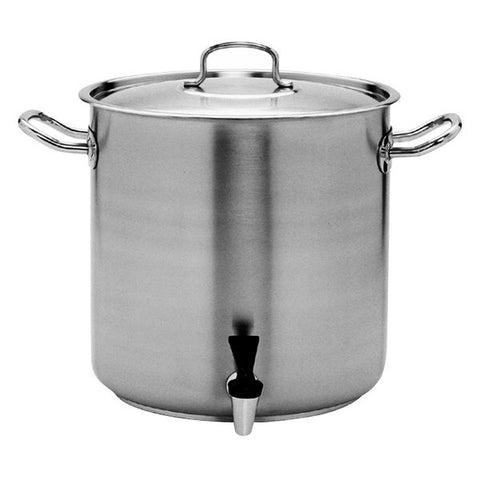 Pujadas INOX PRO STOCKPOT-18/10, W/COVER & TAP, 350x350mm/33.6lt   (Each)