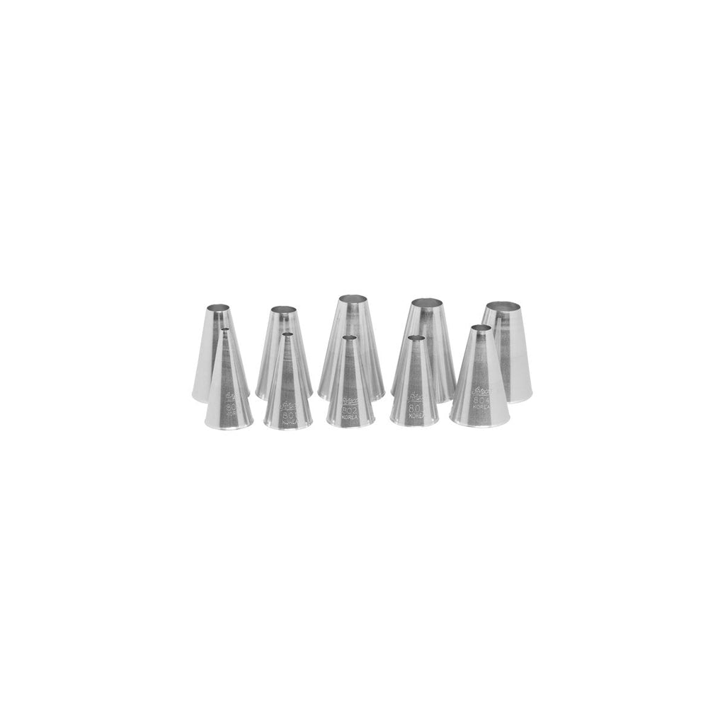 Ateco TUBES Stainless Steel 10pc PLAIN no 0-9 Set
