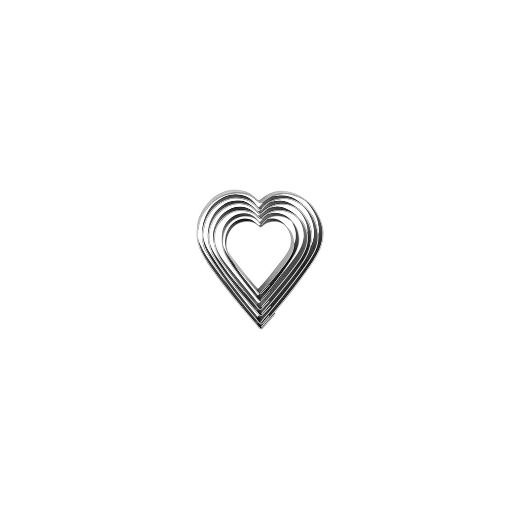 Chef Inox CUTTER SET-18/8 HEART 6pc SIZE: 50-90mm Set