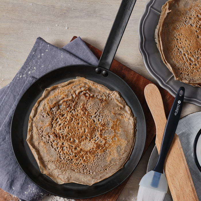 De Buyer CREPE PAN-2mm BLUE STEEL 240mm INDUCTION "FORCE BLUE"