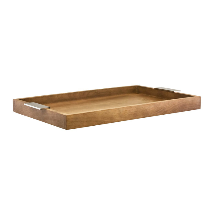 Chef Inox ROOM SERVICE TRAY LIGHT MANGOWOOD/ALUM HDL 620x400x50mm