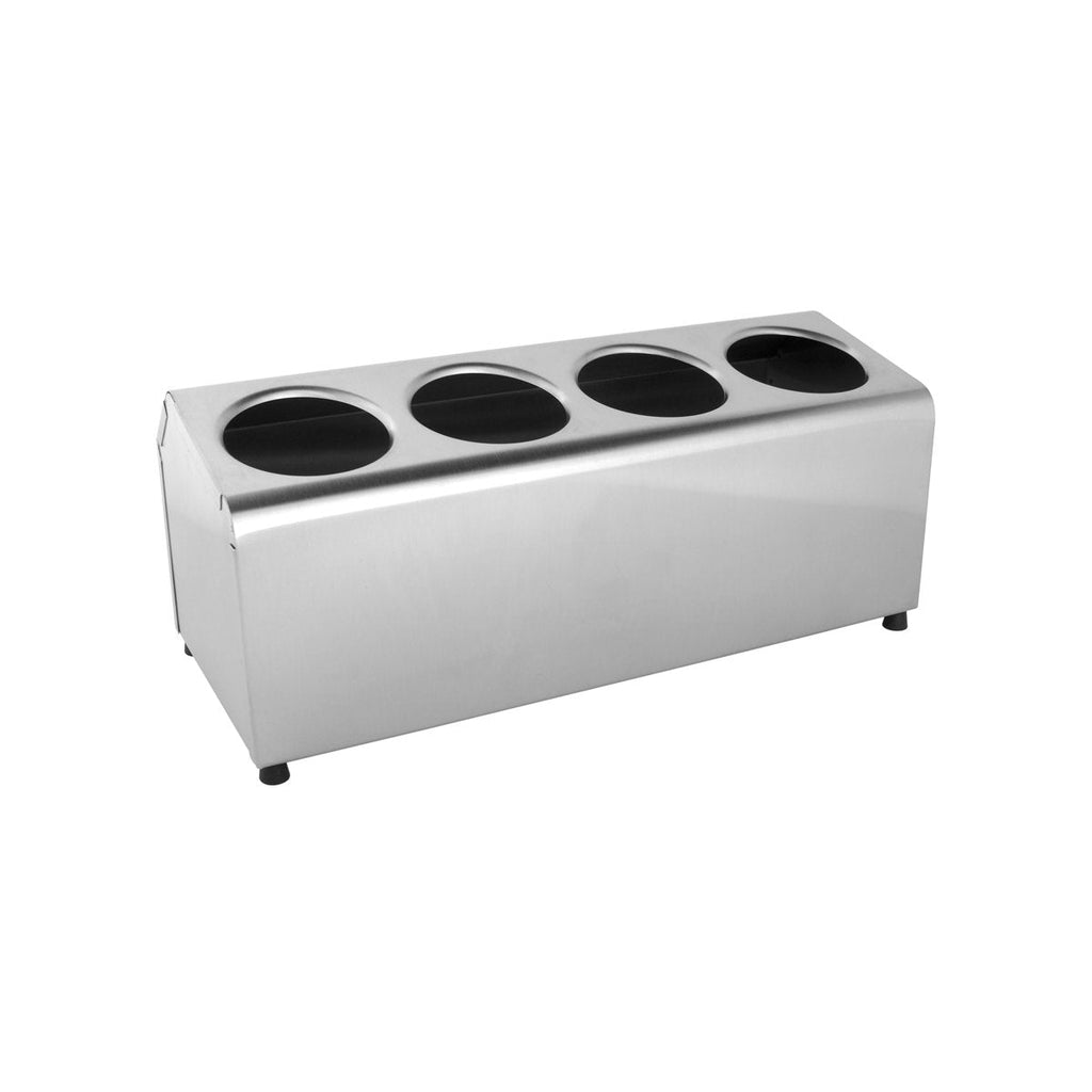 Chef Inox CUTLERY CYLINDER HOLDER-Stainless Steel 4 HOLE (4 LONG)