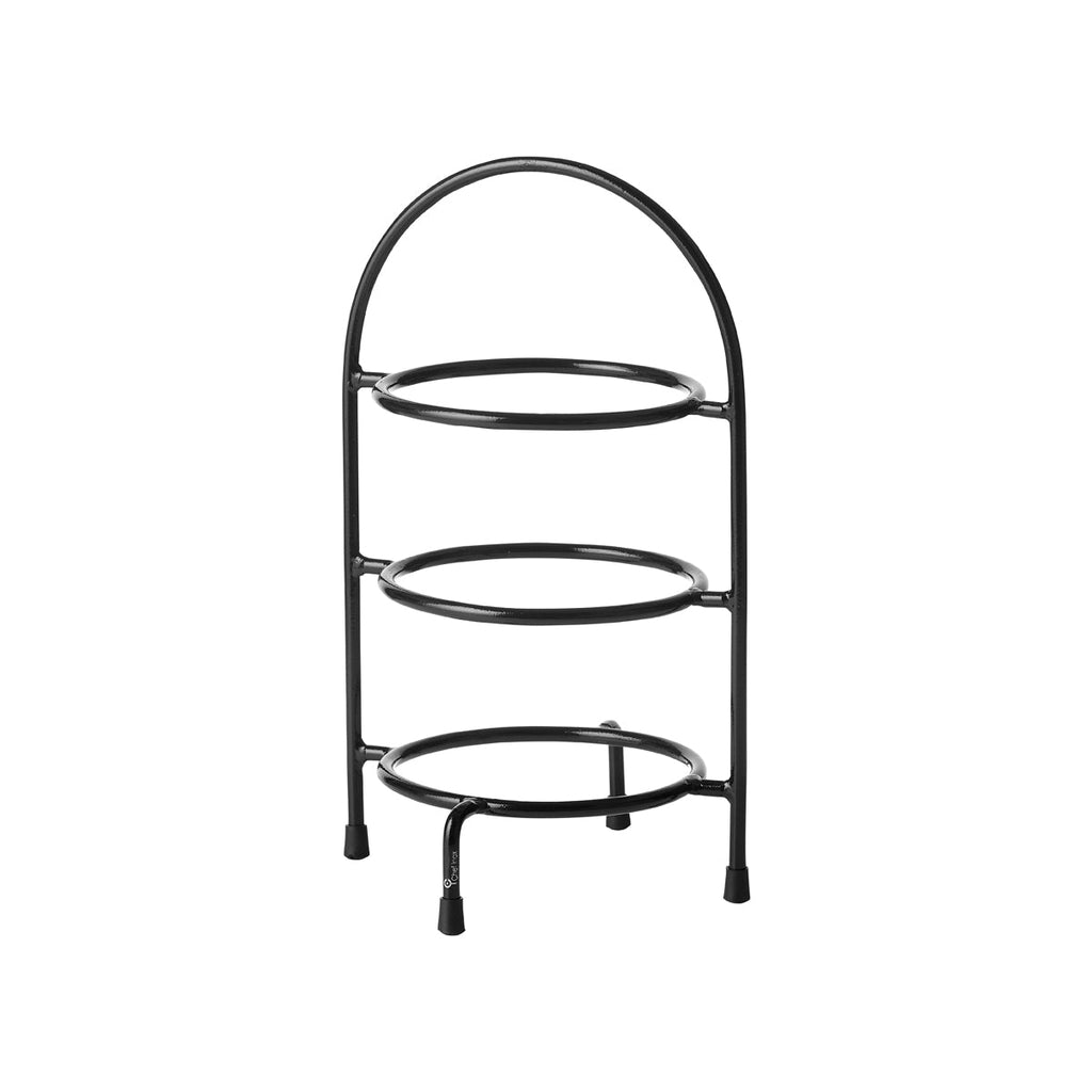 Chef Inox ROUND DISPLAY STAND 3-TIER BLK ,155dia,185w,350hmm