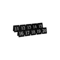 Tablekraft SET OF TABLE NoS 11-20 WHITE TEXT ON BLACK 50x55mm Set
