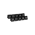 Tablekraft SET OF TABLE NoS 21-30 WHITE TEXT ON BLACK 50x55mm Set