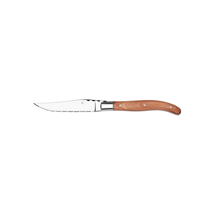 Tablekraft PARIS STEAK KNIFE-Stainless Steel WOOD PAKAWOOD POINTED TIP (x12)