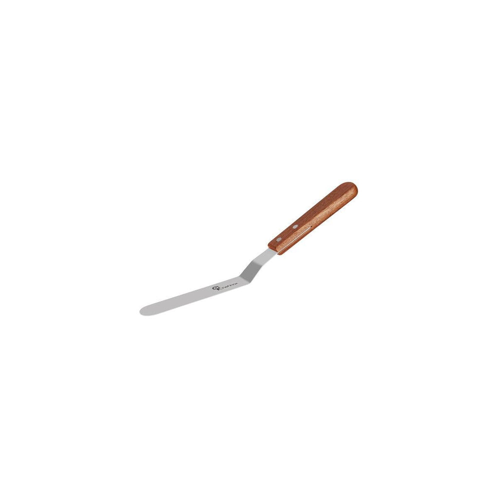 Chef Inox SPATULA--CRANKED Stainless Steel 150x27mm 6" Wood Handle
