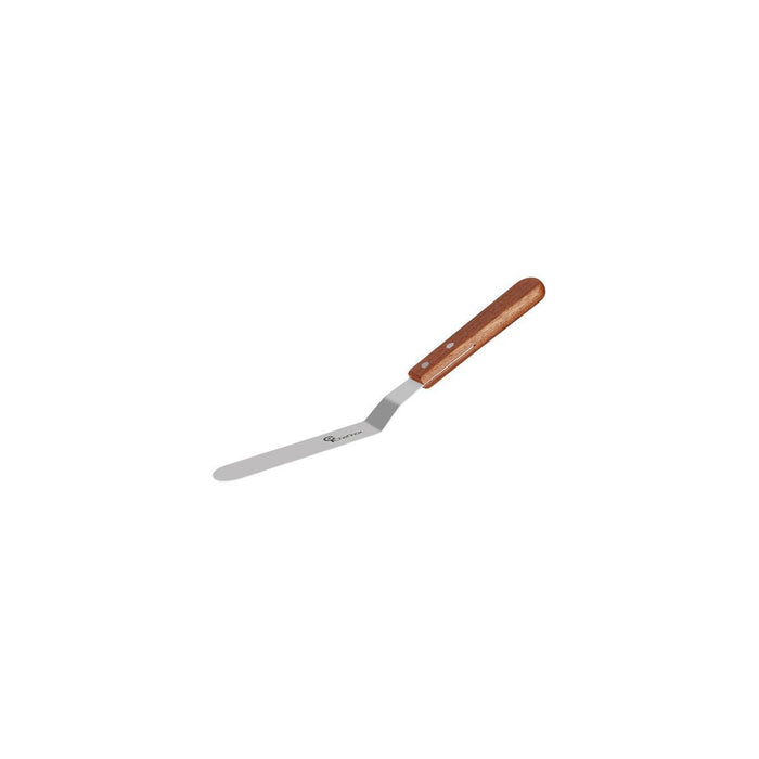 Chef Inox SPATULA--CRANKED Stainless Steel 150x27mm 6" Wood Handle