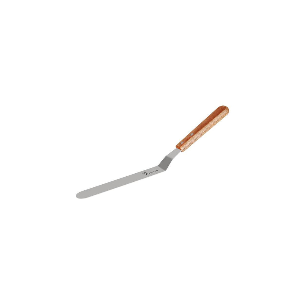 Chef Inox SPATULA--CRANKED Stainless Steel 200x30mm 8" Wood Handle