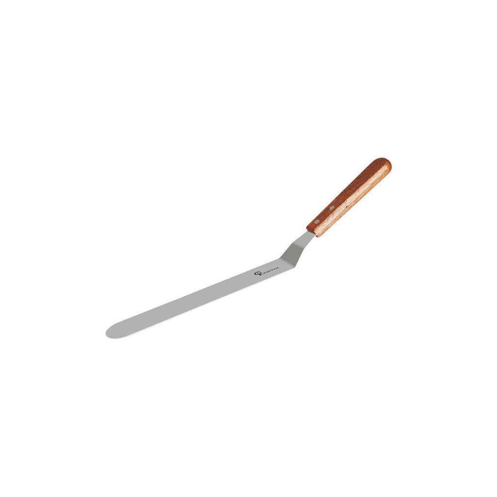 Chef Inox SPATULA--CRANKED Stainless Steel 250x39mm 10" Wood Handle