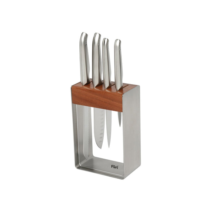Furi Knives FURI-PRO CLEAR/WOOD/STEEL 5PC BLOCK SET 9/15/17/20CM(41346)
