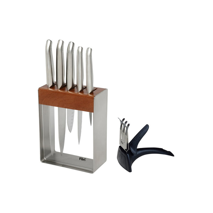 Furi Knives FURI-CLEAR/WOOD/STEEL 7PC BLOCK SET w/SHARP 9/15/13/20x2CM