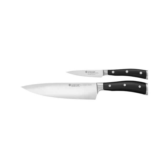 Wusthof CLASSIC IKON BLACK KNIFE SET 2 PIECE (1120360205W)
