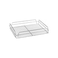 CHROME -GLASS BASKET-RECT., 435x355x75mm (17x14")