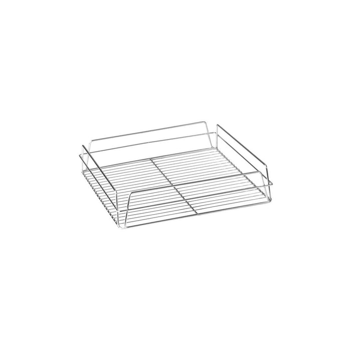 CHROME -GLASS BASKET-SQUARE, 335x355x75mm (14x14")