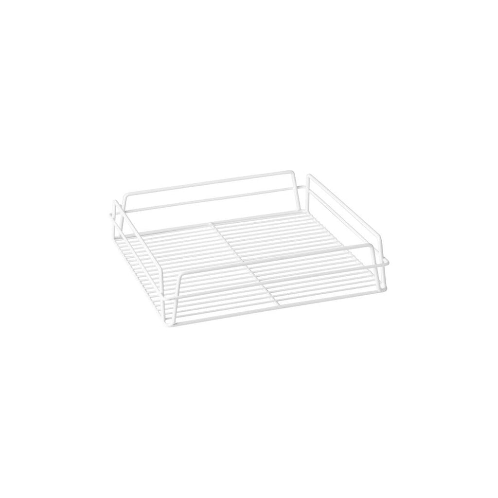 WHITE PVC-GLASS BASKET-SQUARE, 335x355x75mm (14x14")