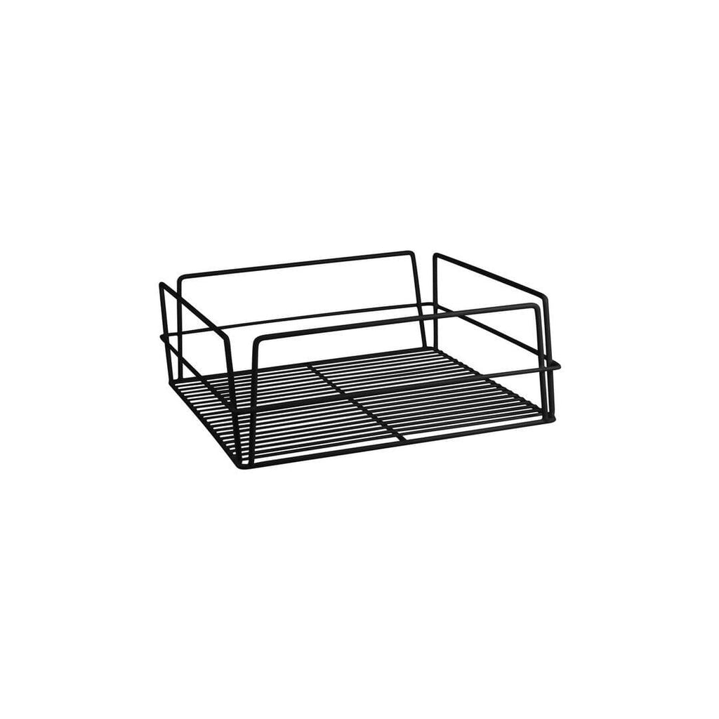 BLACK PVC -GLASS BASKET-SQUARE, 335x355x125mm (14x14")