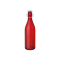 Bormioli Rocco OXFORD-BOTTLE 1.0lt W/TOP RED (321589) (x6)