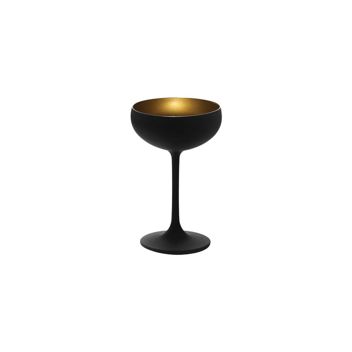Stolzle  OLYMPIC CHAMPAGNE COUPE 230ml MATT BLACK/GOLD (x24)