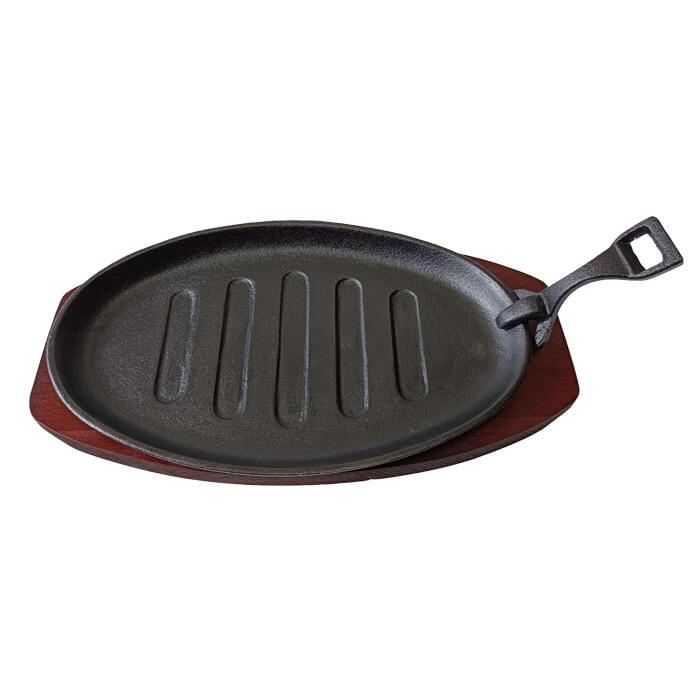 Moda  STEAK SIZZLER-CAST IRON | W/WOOD BASE | 290x180mm  (Each)