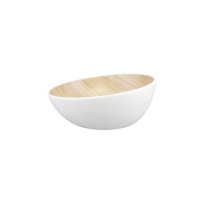 Zicco Melamine  ECHO ROUND BOWL WHITE/BIRCH 252x110mm