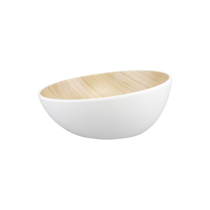Zicco Melamine  ECHO ROUND BOWL WHITE/BIRCH 285x138mm