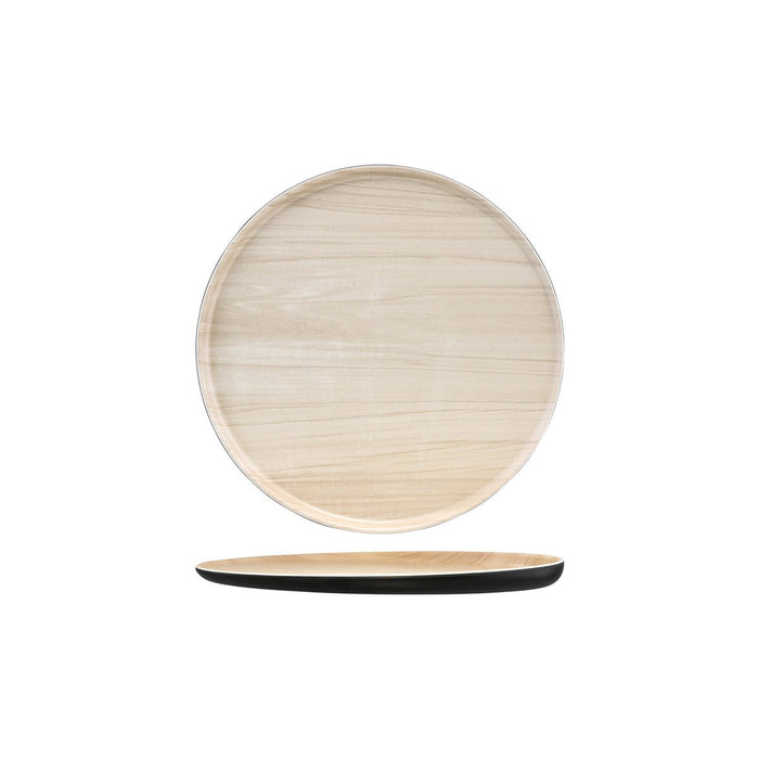 Zicco Melamine  ECHO ROUND PLATTER BLACK/BIRCH 300x26mm