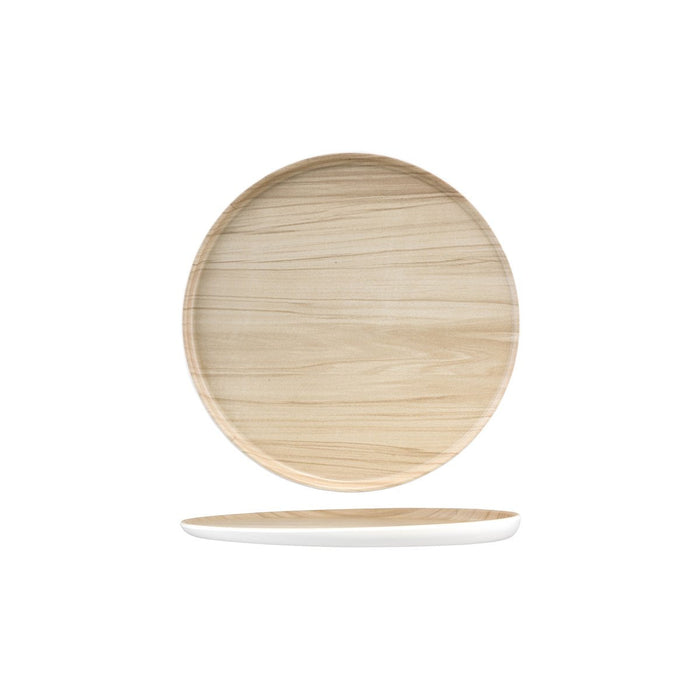 Zicco Melamine  ECHO ROUND PLATTER WHITE/BIRCH 300x26mm
