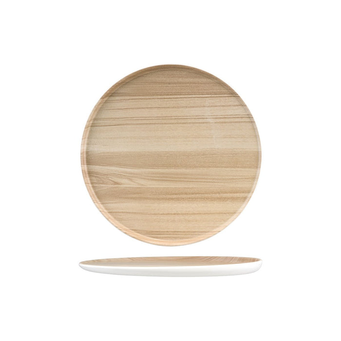 Zicco Melamine  ECHO ROUND PLATTER WHITE/BIRCH 329x26mm
