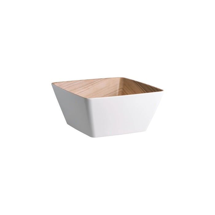 Zicco Melamine  ECHO WHITE/BIRCH SQUARE BOWL 250x250x120mm