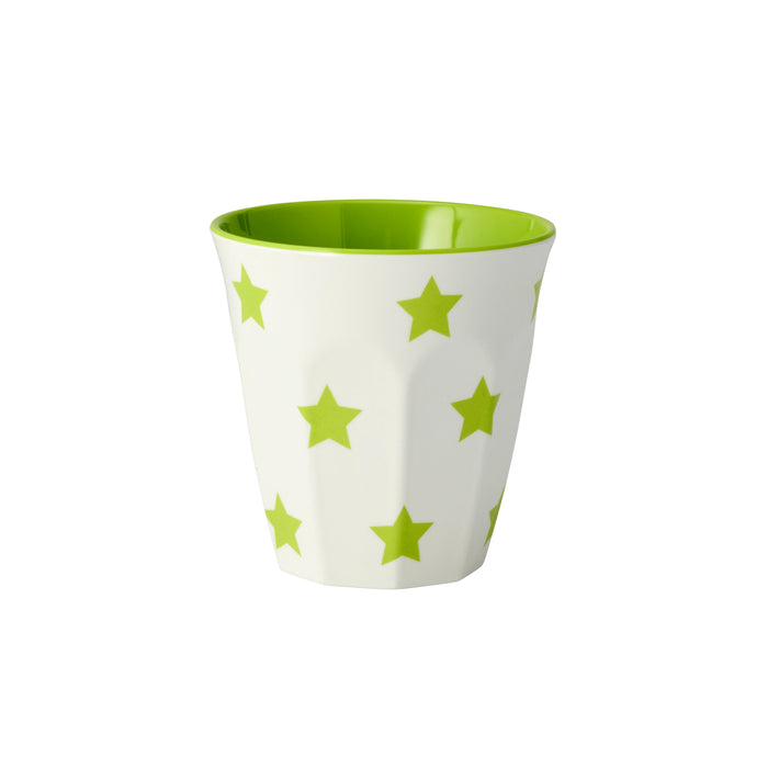 JAB JAB LIME GREEN STARS ON WHITE TUMBLER 90mm 300ml (x12)