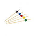 Design En Bouche  BAMBOO SKEWER-ASSORTED COLOURED BALLS | 125mm | 100pcs/Pack  BAMBOO (Pack)