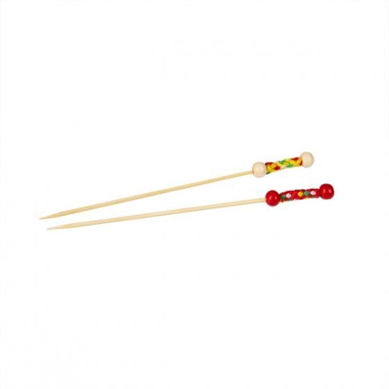 Design En Bouche  BAMBOO SKEWER-ASSORTED COLOURED BALLS | 120mm | 100pcs/Pack  BAMBOO (Pack)