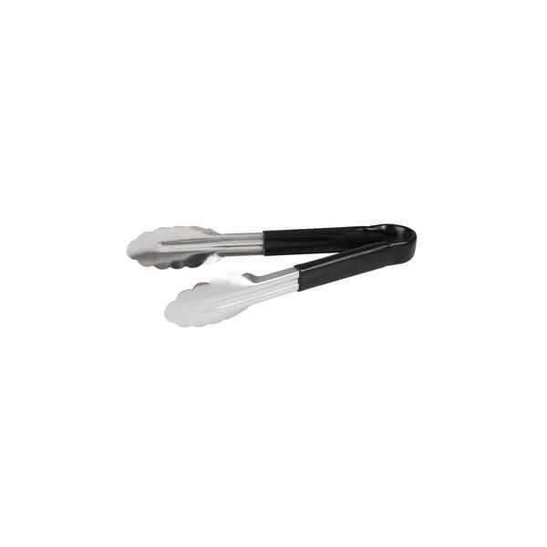 Trenton  COLOUR CODED TONG-S/S | 230mm BLACK PVC HANDLE (Each)
