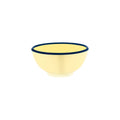 JAB JAB VINTAGE YELLOW/BLUE RIM ENAMEL LOOK ROUND BOWL 175x80mm (x6)
