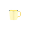 JAB JAB VINTAGE YELLOW/BLUE RIM ENAMEL LOOK MUG  80x85mm (x6)