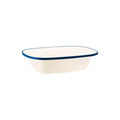JAB JAB VINTAGE CREAM/BLUE RIM ENAMEL LOOK RECT SERVER 200x145mm (x6)