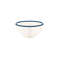 JAB JAB VINTAGE CREAM/BLUE RIM ENAMEL LOOK ROUND BOWL 175x80mm (x6)