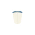 JAB JAB VINTAGE CREAM/BLUE RIM ENAMEL LOOK TUMBLER 80x90mm (x6)