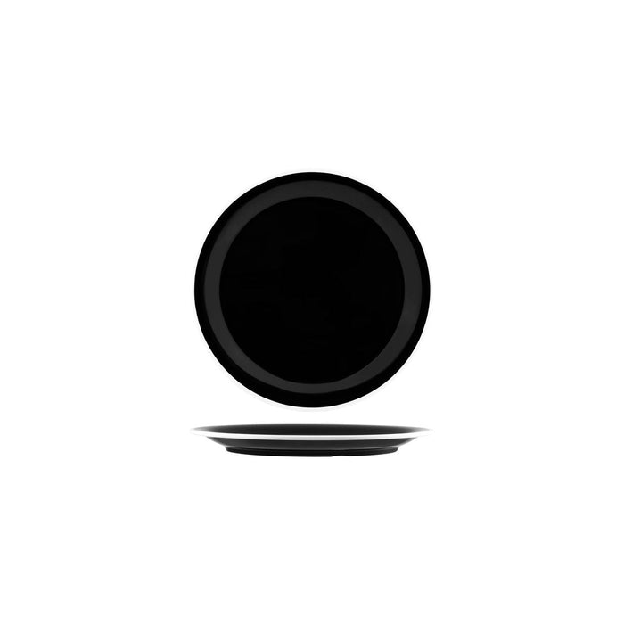 JAB JAB VINTAGE BLACK/WHITE RIM ENAMEL LOOK ROUND PLATE 190mm (x6)