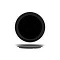 JAB JAB VINTAGE BLACK/WHITE RIM ENAMEL LOOK ROUND PLATE 255mm (x6)