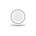 JAB JAB VINTAGE WHITE/BLACK RIM ENAMEL LOOK ROUND PLATE 190mm (x6)