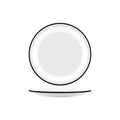 JAB JAB VINTAGE WHITE/BLACK RIM ENAMEL LOOK ROUND PLATE 255mm (x6)