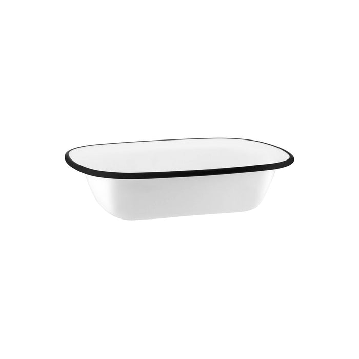 JAB JAB VINTAGE WHITE/BLACK RIM ENAMEL LOOK RECT SERVER 200x145m (x6)